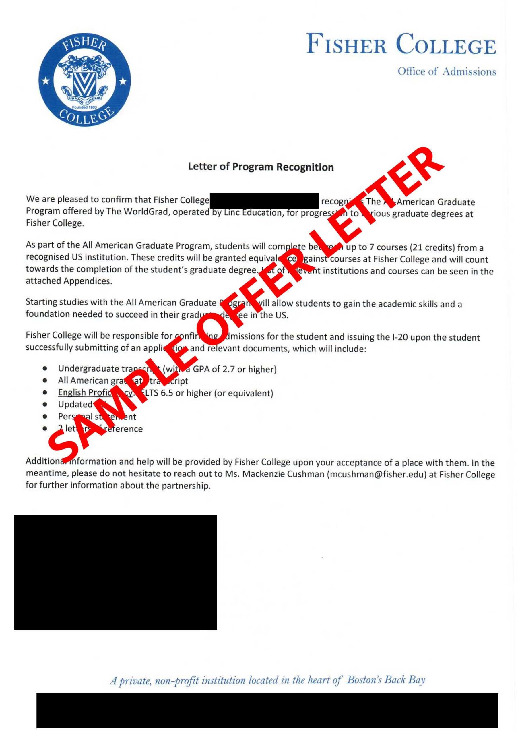 Fisher Offer Letter