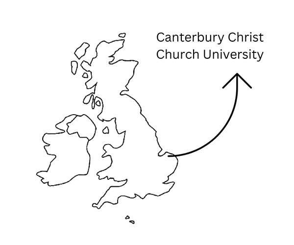 position of Canterbury Christ Church University in United Arab Emirates map