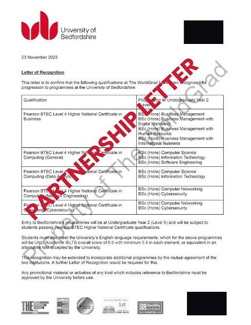 bedfordshire partnership letter