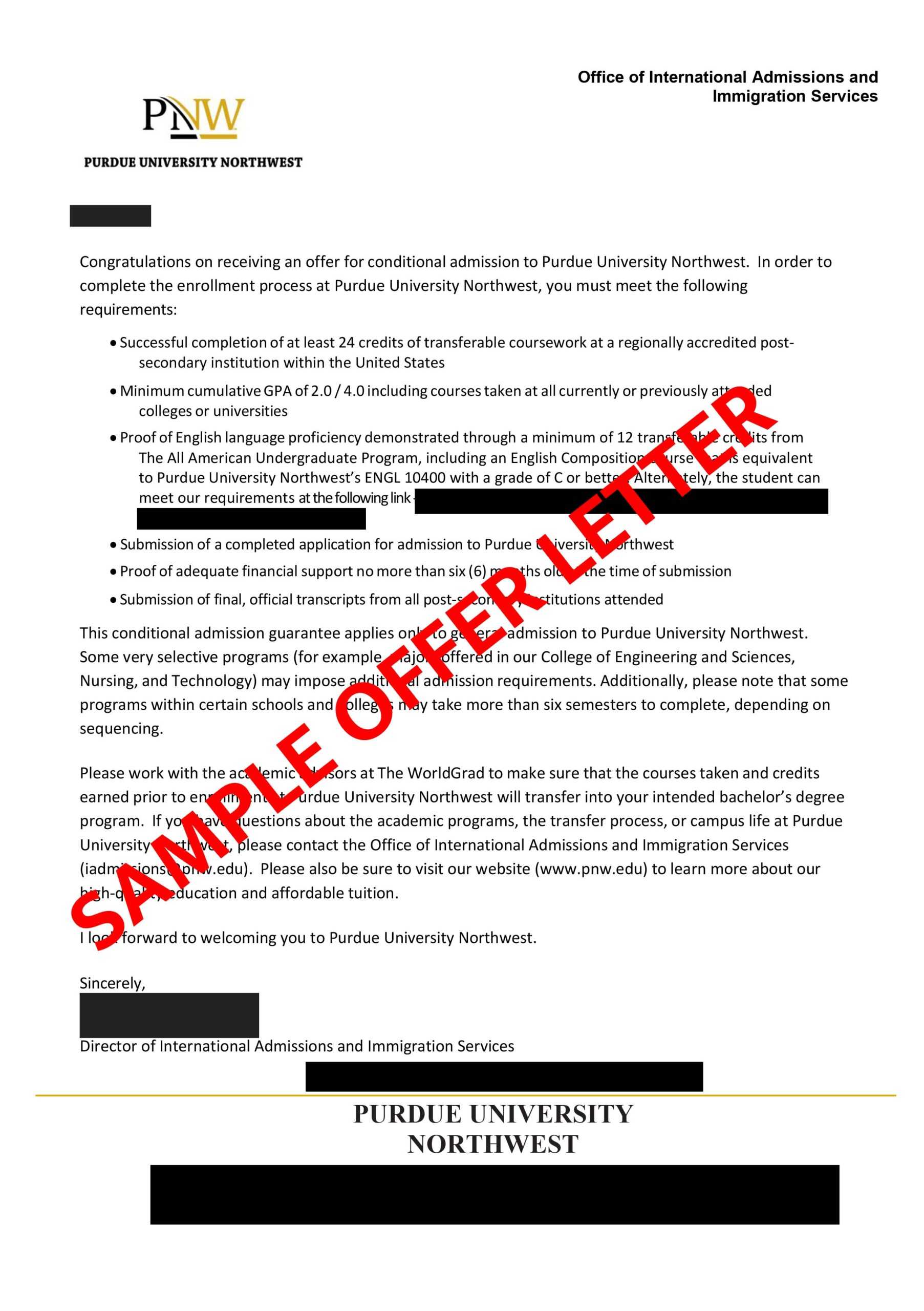 PNW Offer Letter